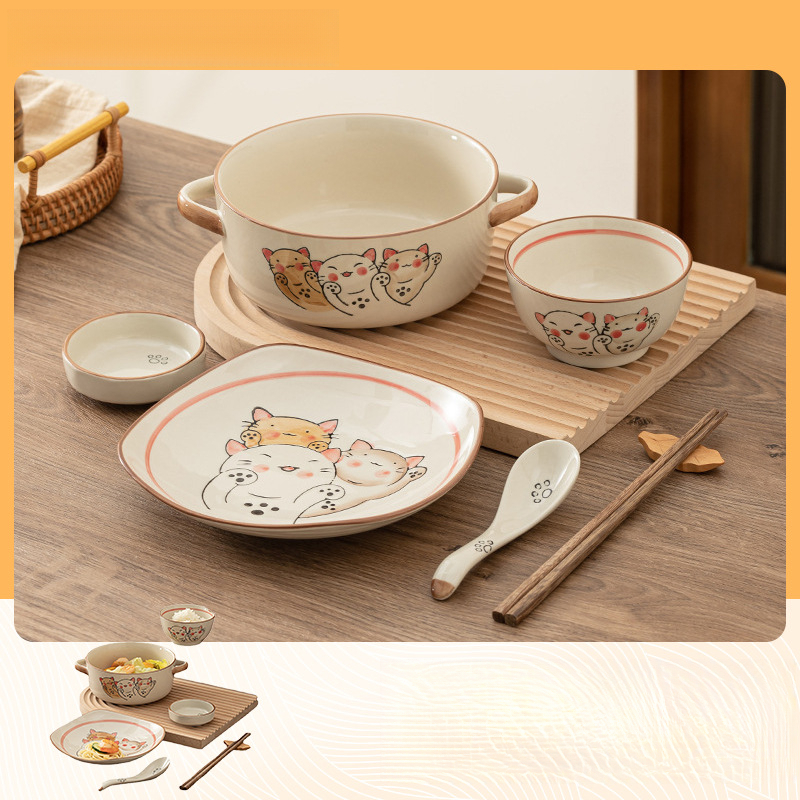 日式精緻高顏值碗碟套裝