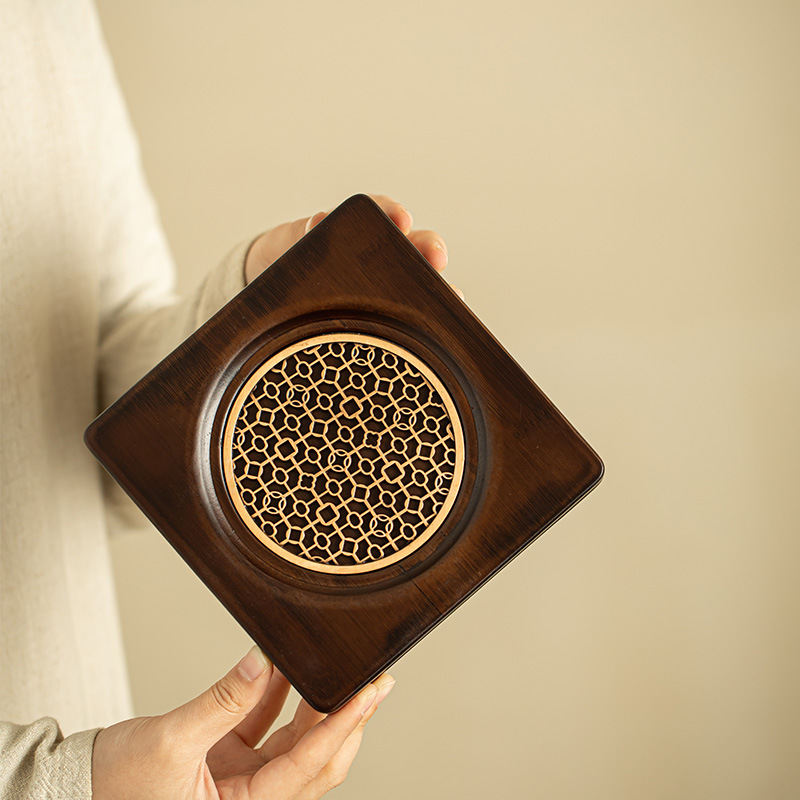 手工胡桃木茶盤壺承