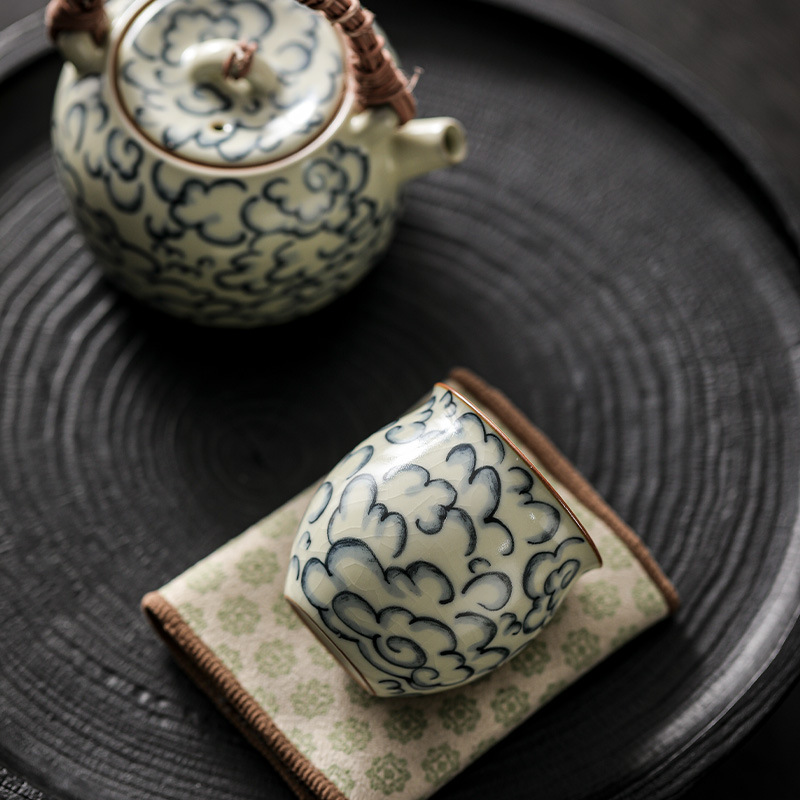 汝窯陶瓷祥雲品茗杯