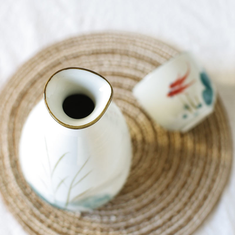 日式金魚戲水清酒壺