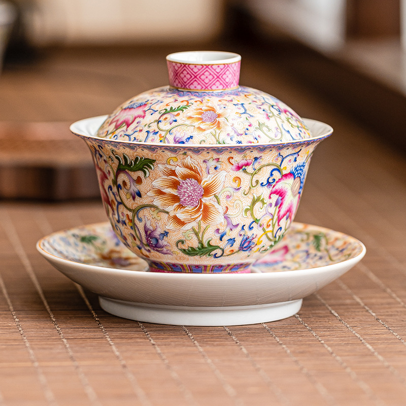琺瑯彩玲瓏蓋碗