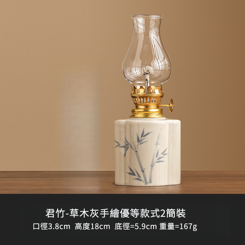 手繪花卉復古煤油燈