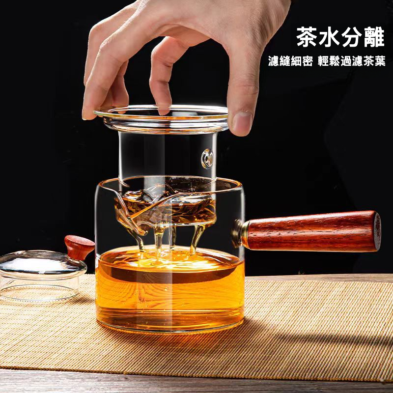 加厚側把玻璃煮茶壺