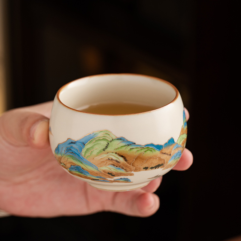 汝窯千裡江山龍蛋主人杯