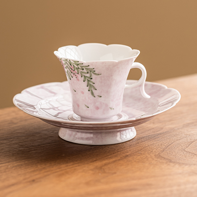 手繪紫藤花咖啡杯