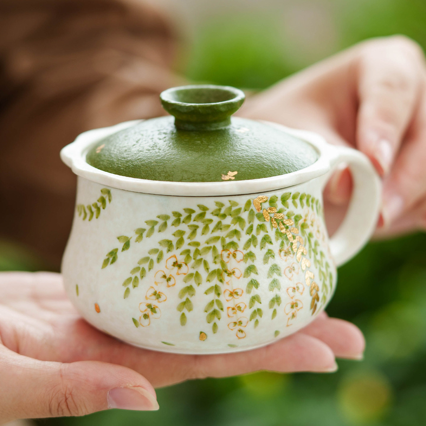 灑金紫藤花茶杯