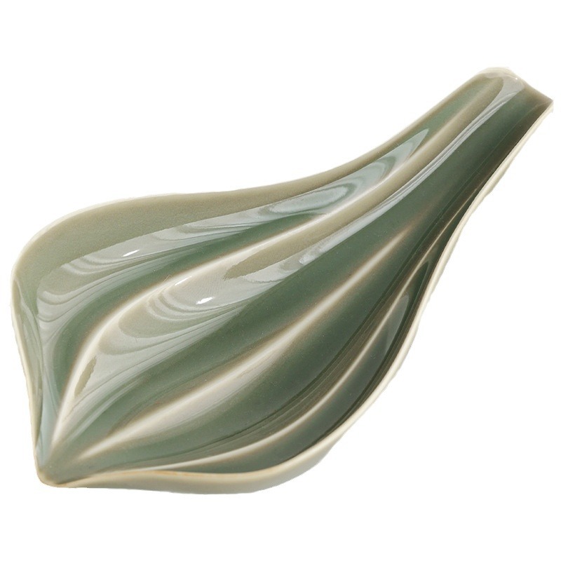 越窯青瓷四葉草茶則