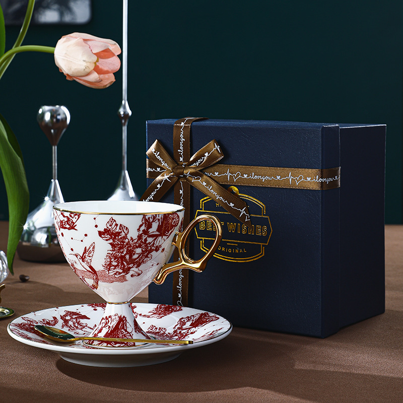 復古英式骨瓷咖啡杯碟套裝