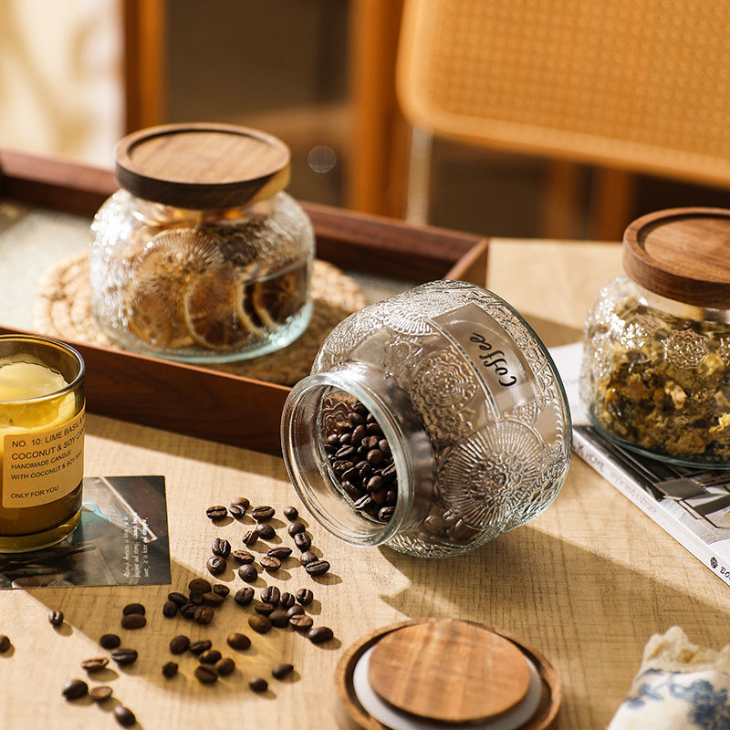 復古浮雕玻璃罐密封罐