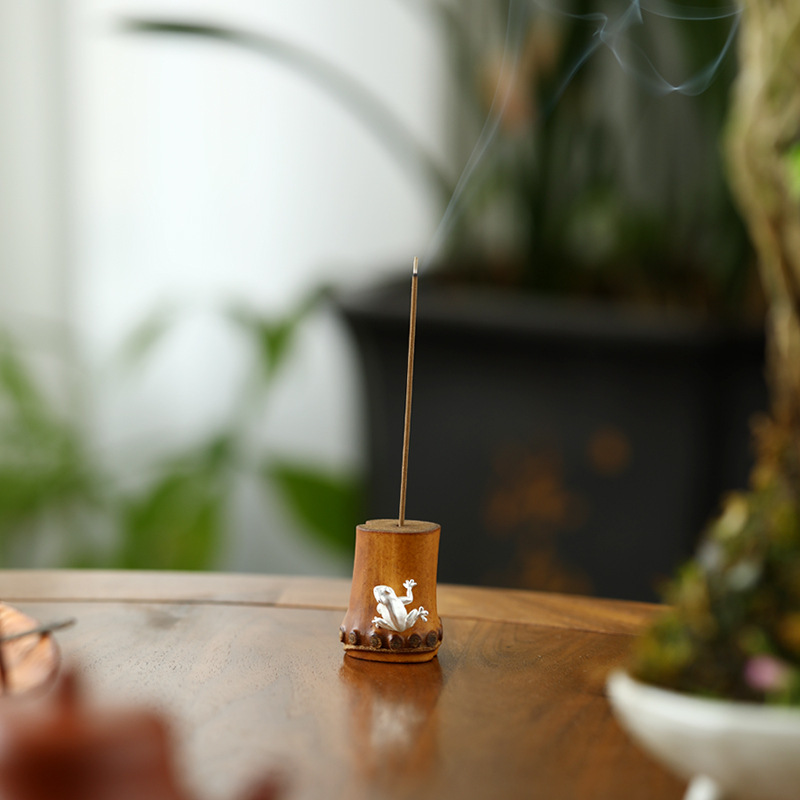 竹根壺承杯托蓋置