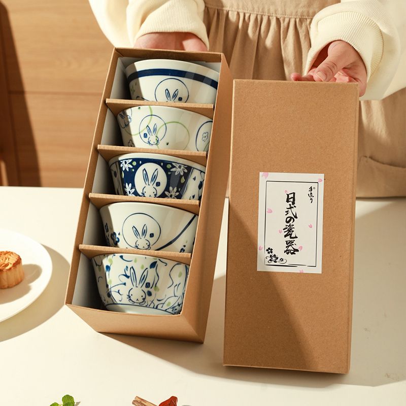 日式創意玉兔陶瓷米飯碗