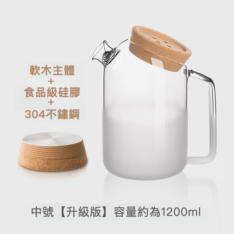 日系軟木紐扣木塞耐高溫玻璃壺
