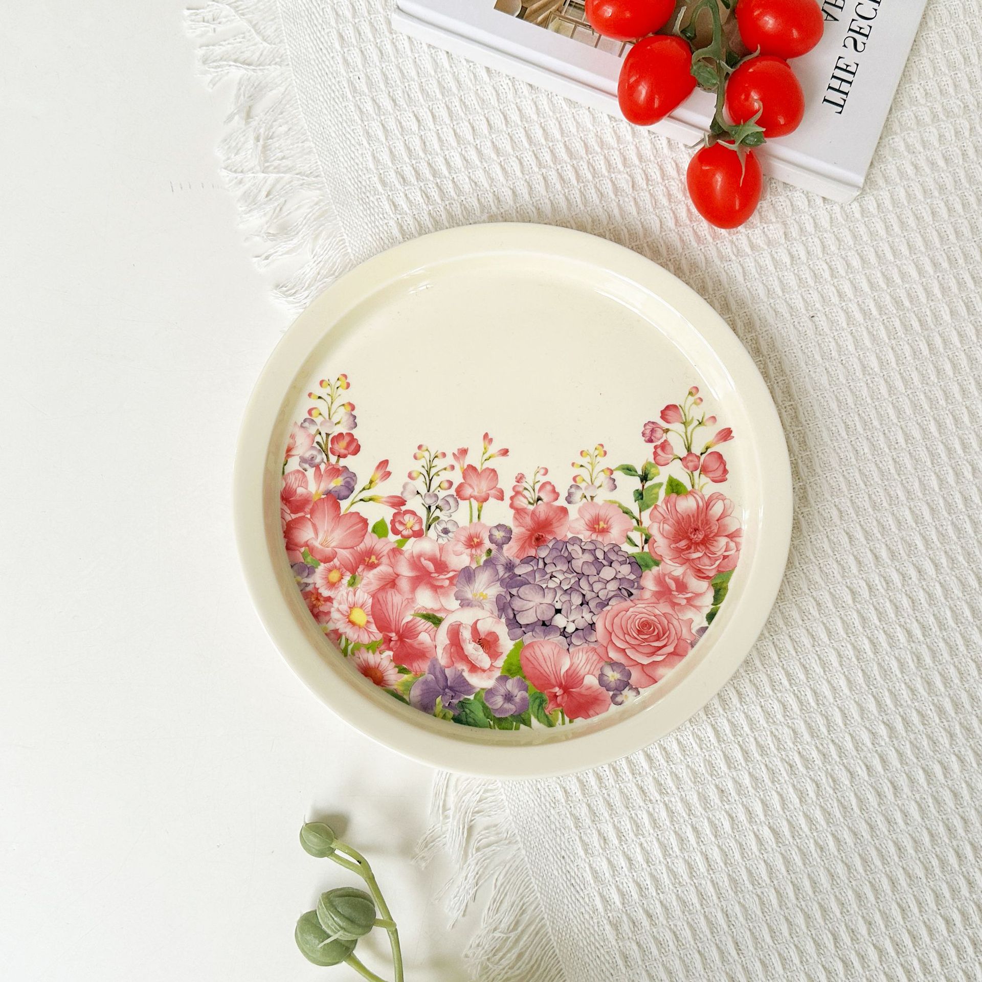 復古花卉8英吋陶瓷湯盤