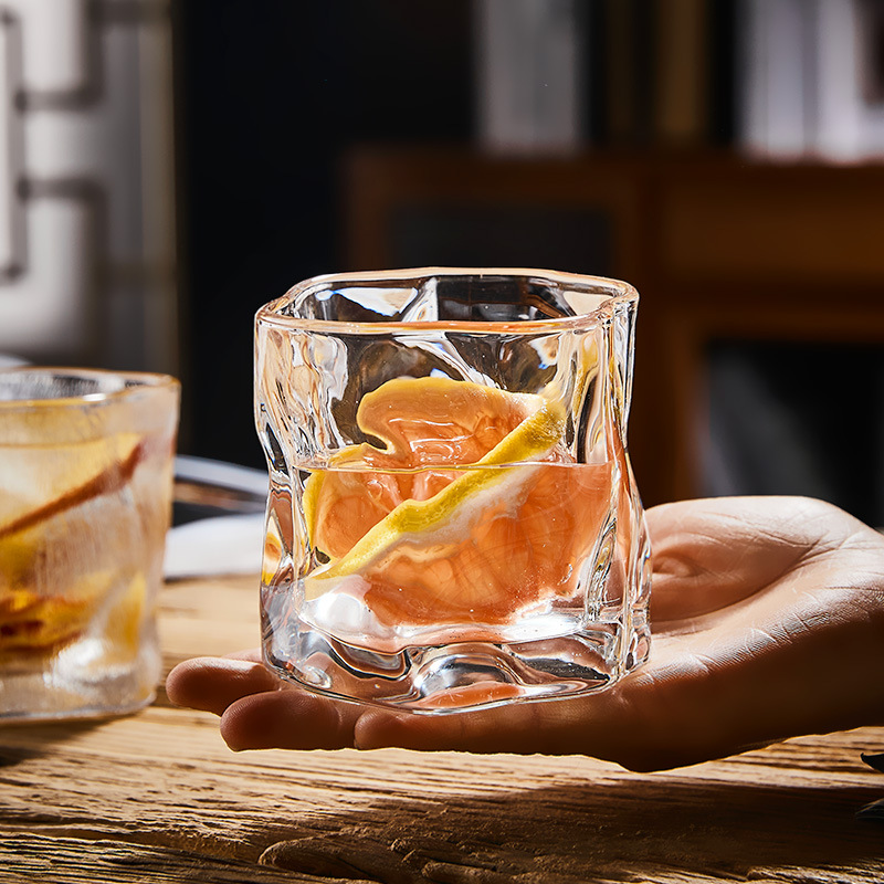冰川紋異型玻璃威士忌酒杯