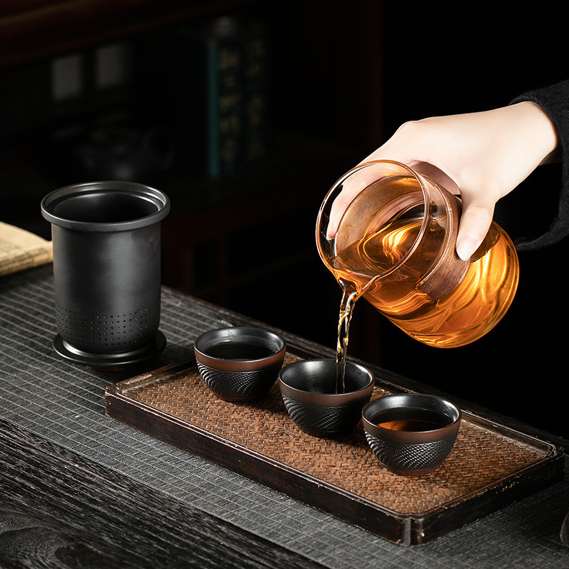 紫陶玻璃旅行茶具