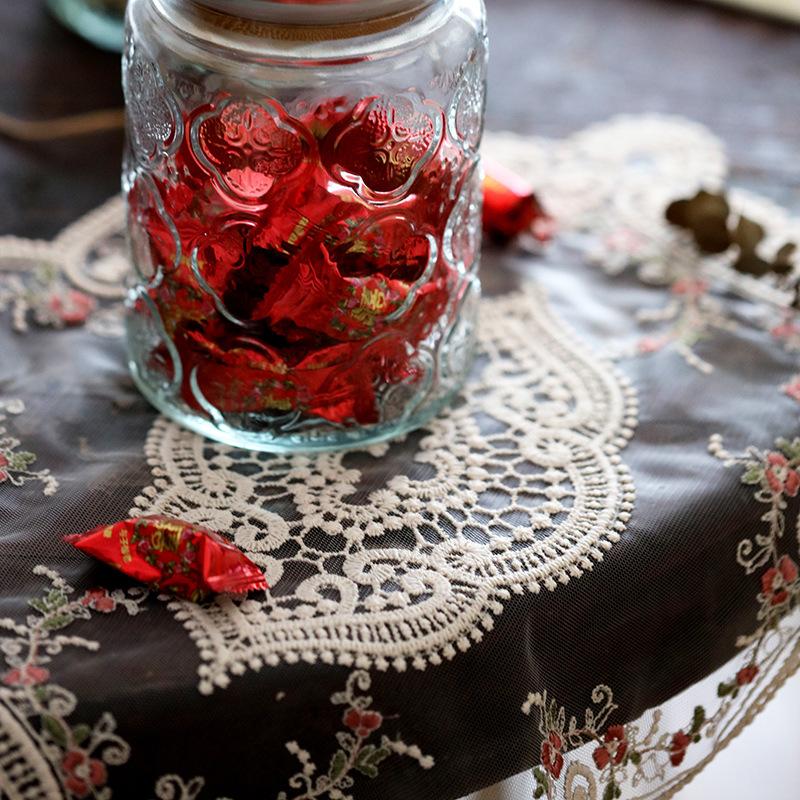 法式復古蕾絲餐墊田原刺繡