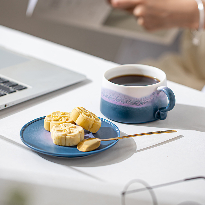 漸變陶瓷咖啡杯碟套裝