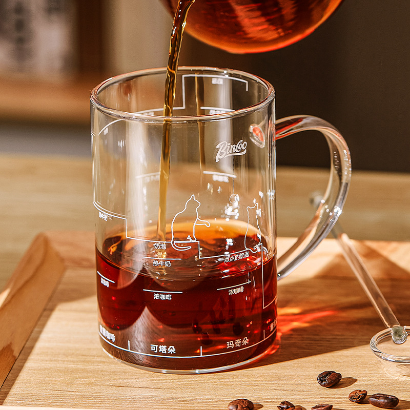 貓貓簡約刻度咖啡杯