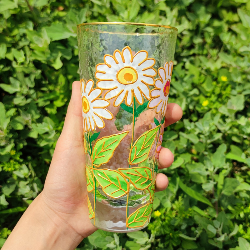 手繪錘紋水晶玻璃杯