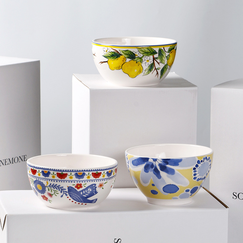 創意彩繪陶瓷麵碗