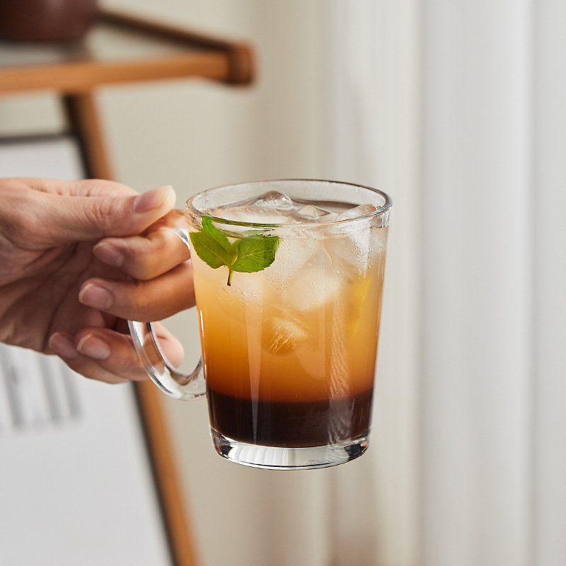帶把INS透明玻璃杯