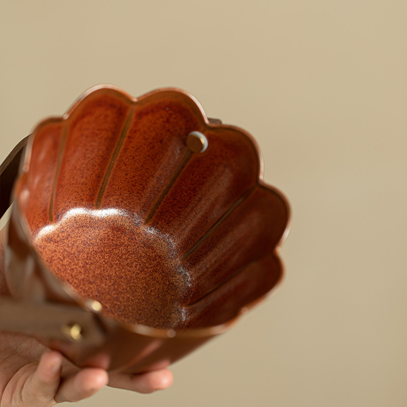  陶瓷手提果籃零食糖果點心盤