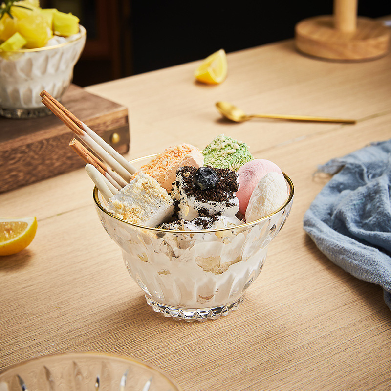 夏季輕奢蓮花紋雪糕甜品杯