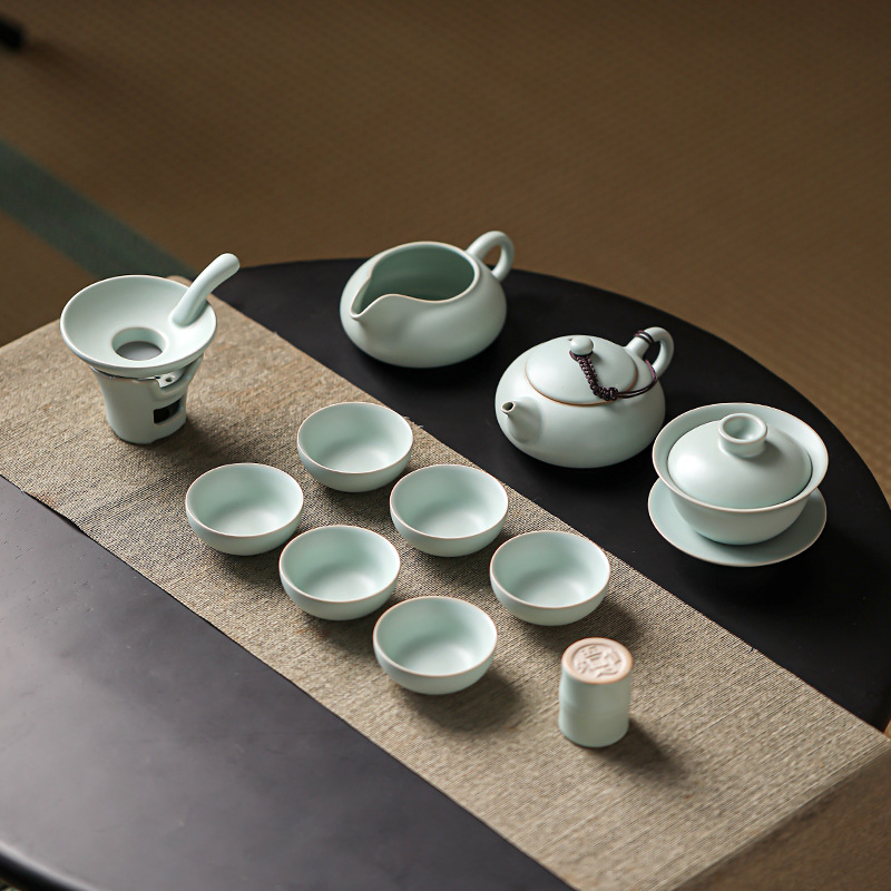 汝窯蓋碗陶瓷套裝