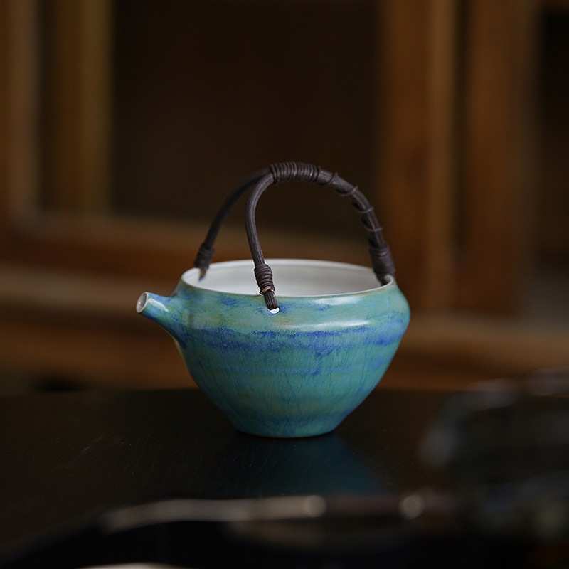 純手工日式粗陶竹編茶海