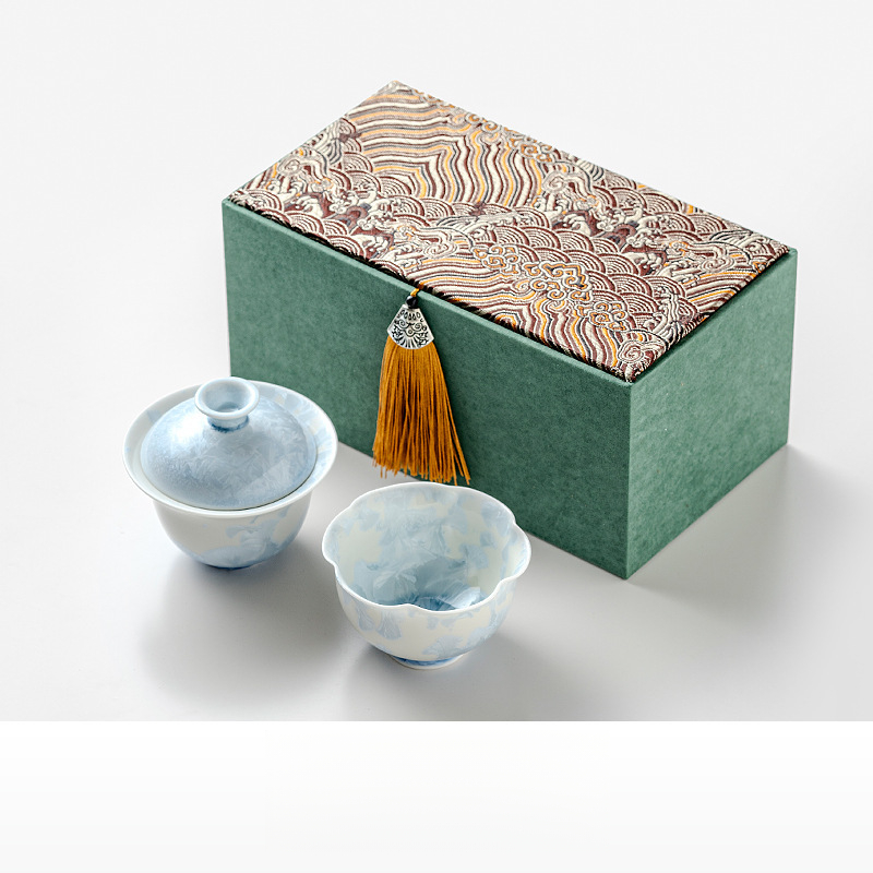 結晶釉窯變花口主人杯單杯