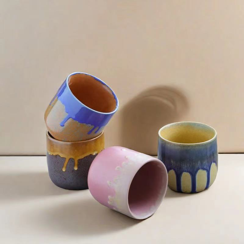 復古粗陶窯變陶瓷咖啡杯