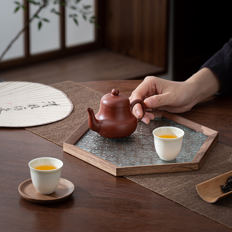 胡桃木窗戶玻璃杯墊