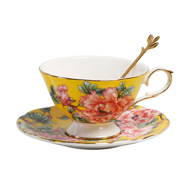 輕奢骨瓷歐式宮廷風咖啡杯碟套裝