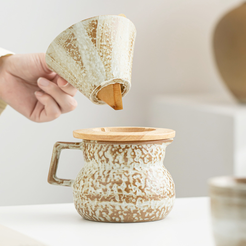 復古陶瓷手沖咖啡壺套裝