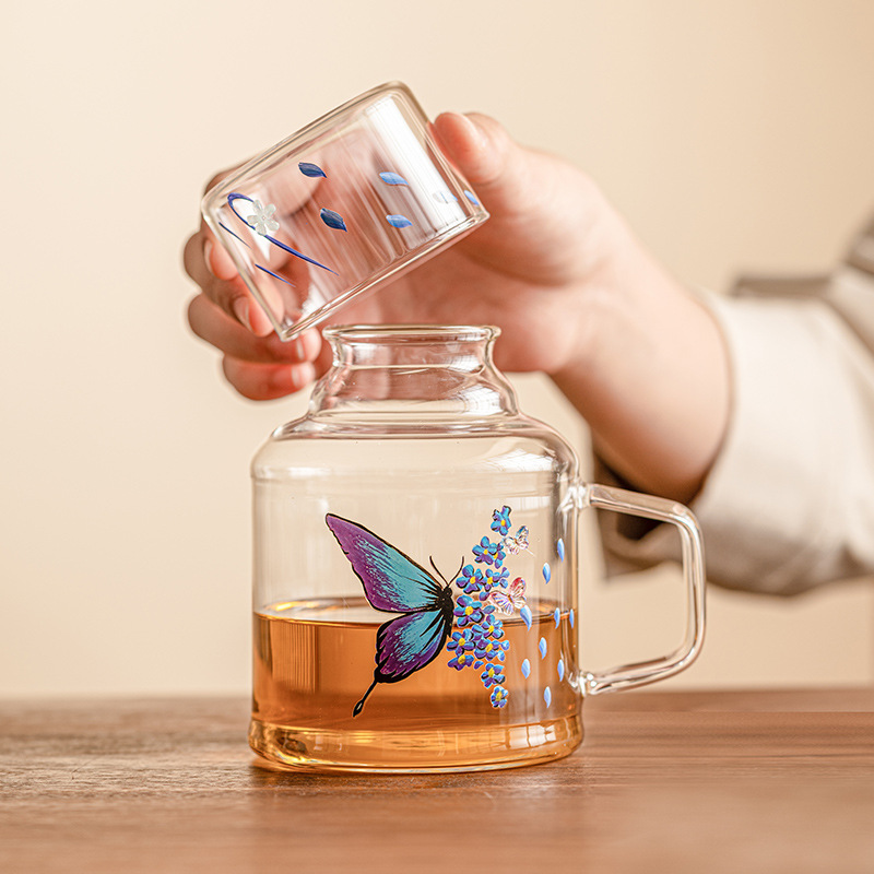 花蝴蝶冷水玻璃壺
