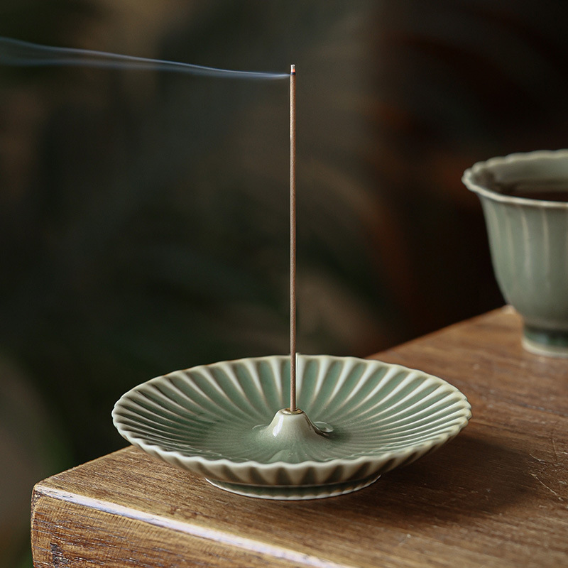 越窯青瓷線香香插香座