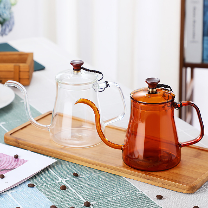 細嘴琥珀色咖啡壺可明火直燒