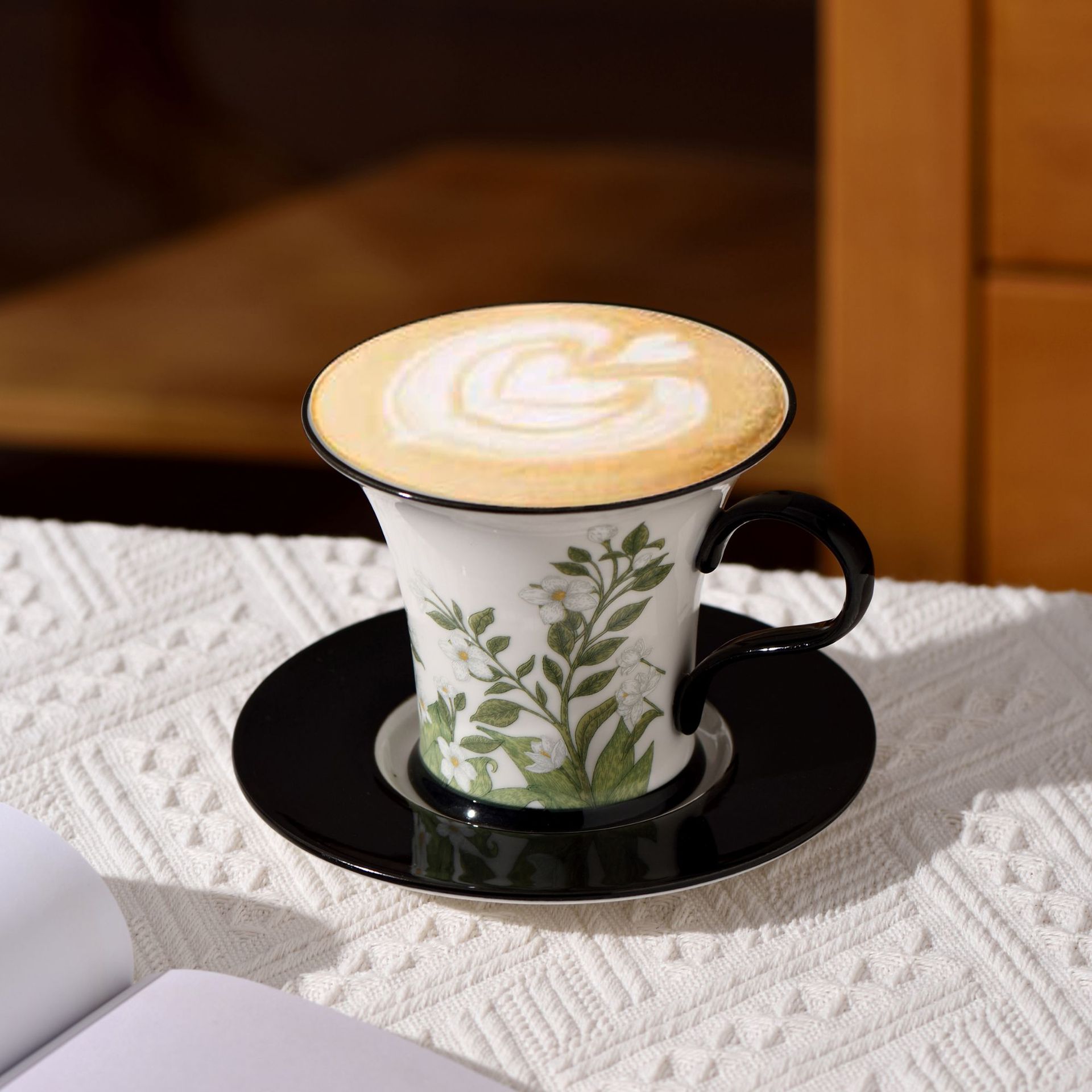 茉莉花咖啡杯絲帶禮盒裝