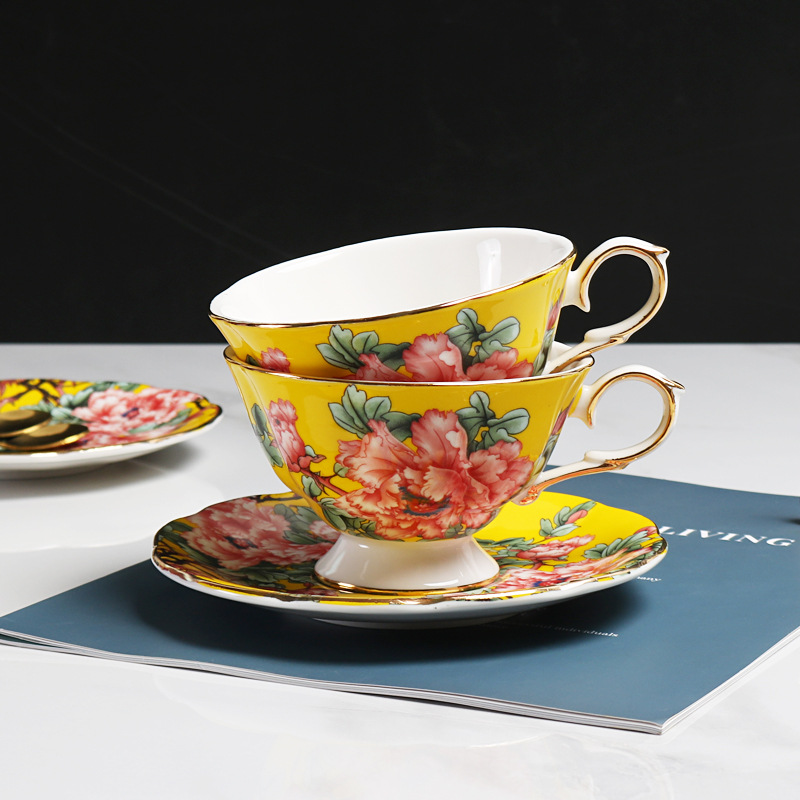 輕奢骨瓷歐式宮廷風咖啡杯碟套裝