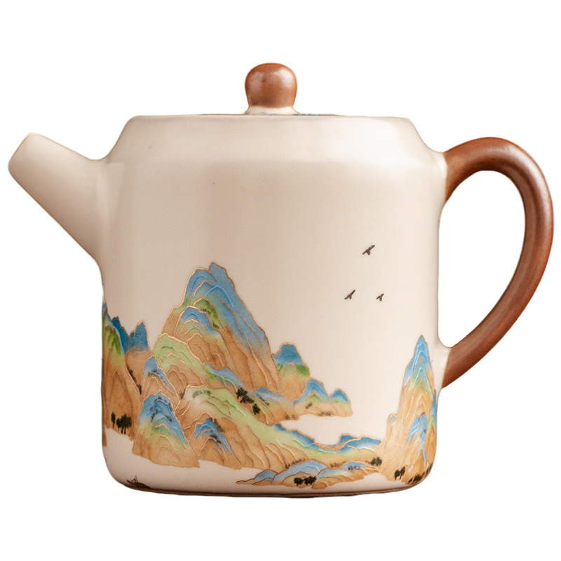 汝窯千裡江山直身壺