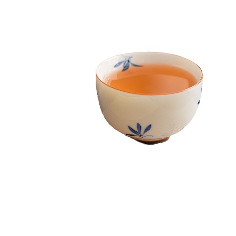 釉下手繪蝴蝶蘭花快客杯