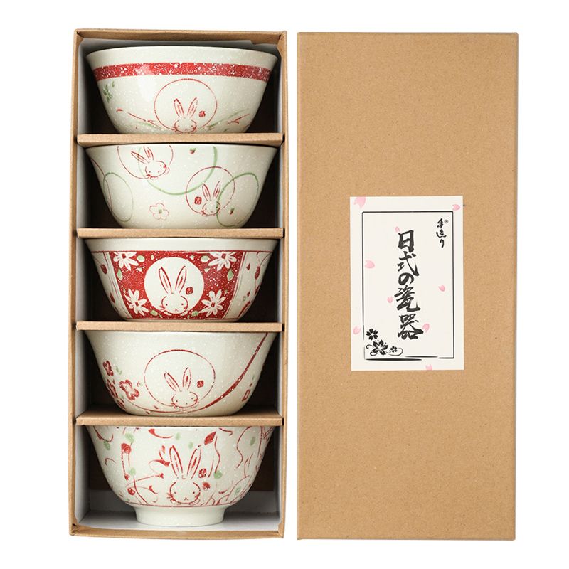 日式創意玉兔陶瓷米飯碗