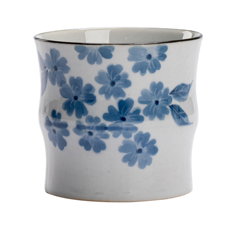 手繪海棠茶杯陶瓷主人杯