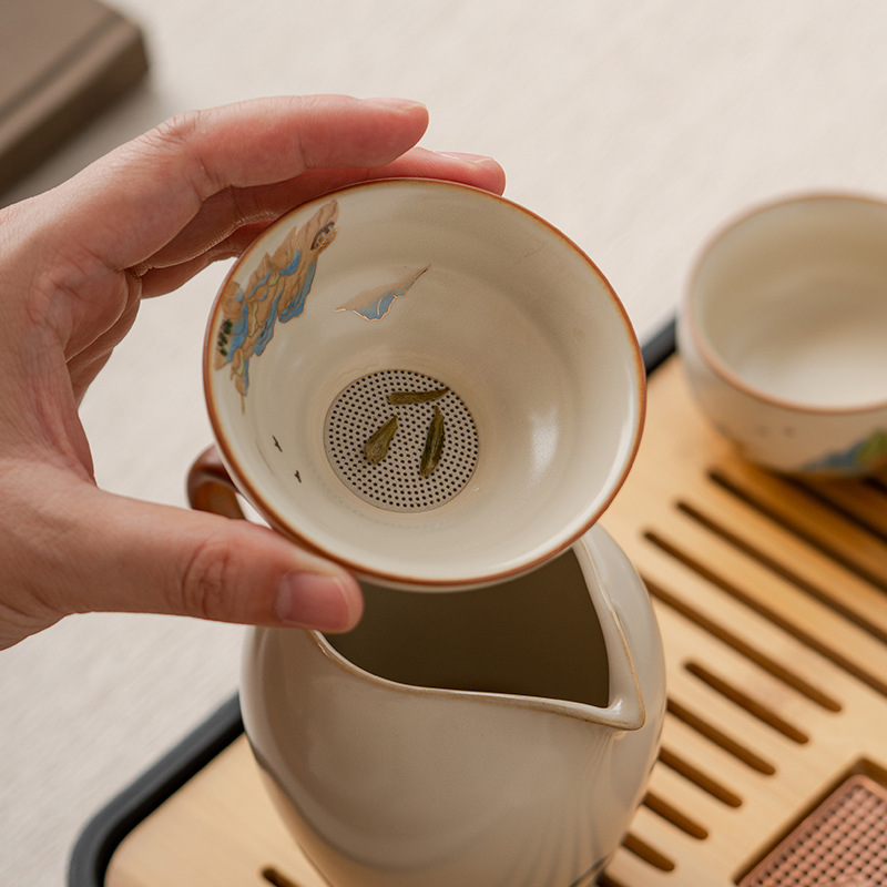 汝窯千裡江山茶漏