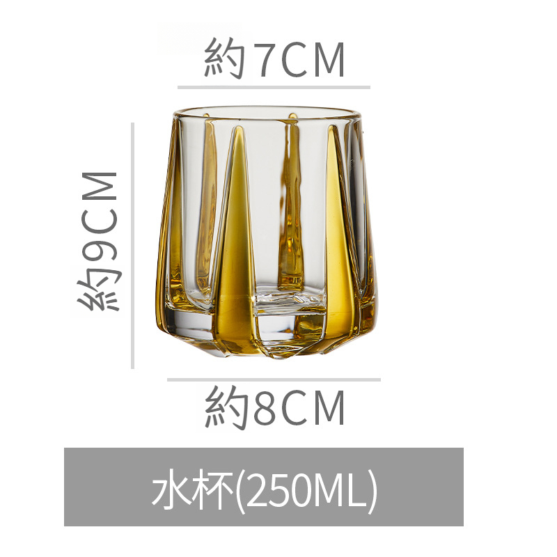 日式劍紋水晶玻璃杯
