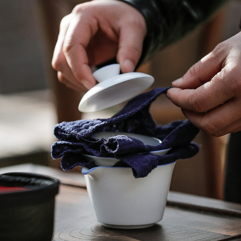 快客杯一壺三杯白瓷蓋碗