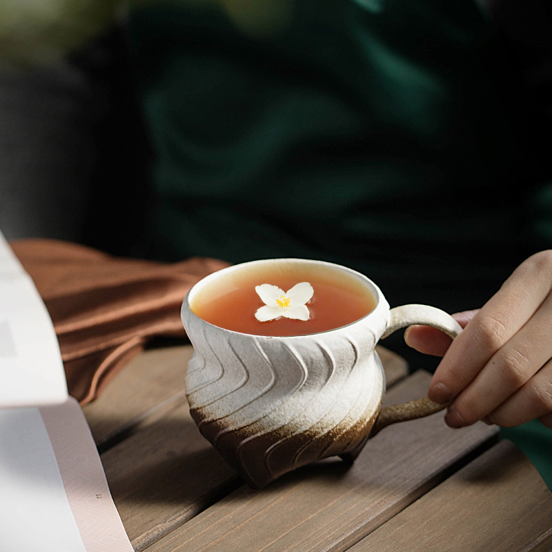 螺紋陶瓷復古馬克杯