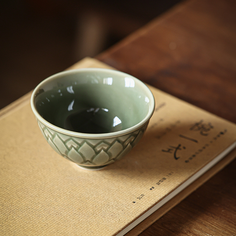 越窯青瓷圓足茶杯主人杯