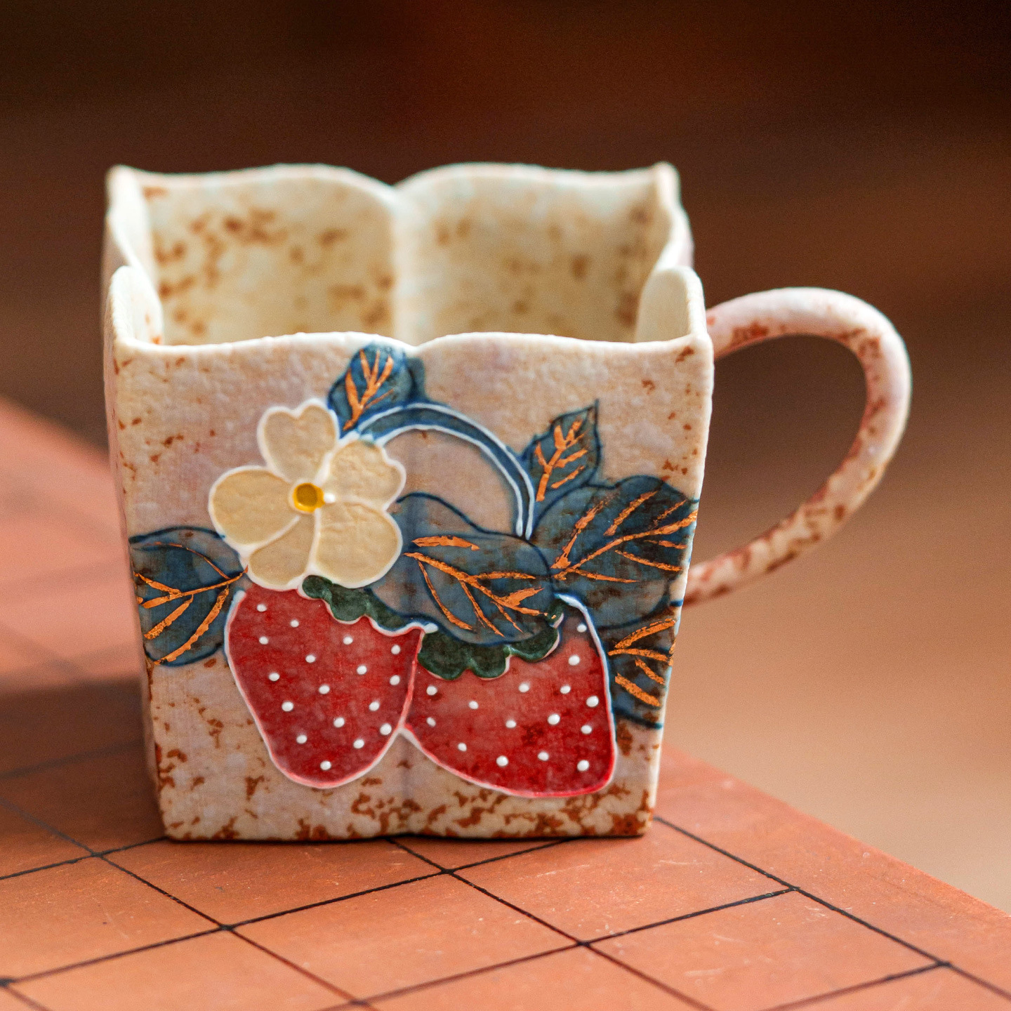 火石紅陶瓷咖啡杯