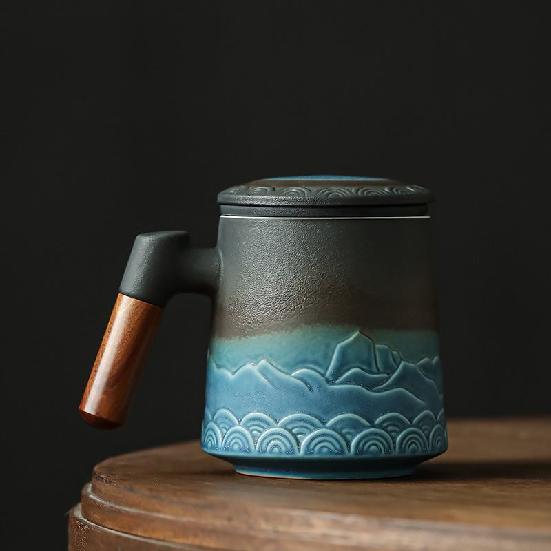 陶瓷茶水分離泡茶杯